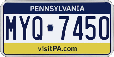 PA license plate MYQ7450