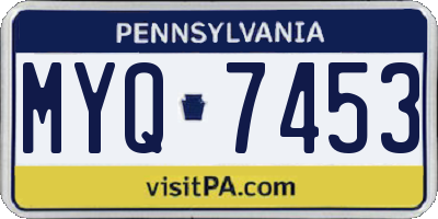 PA license plate MYQ7453
