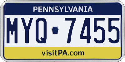 PA license plate MYQ7455