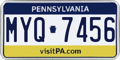 PA license plate MYQ7456