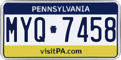 PA license plate MYQ7458