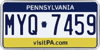 PA license plate MYQ7459