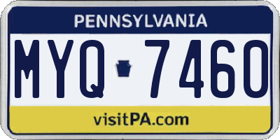PA license plate MYQ7460