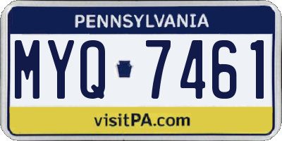 PA license plate MYQ7461