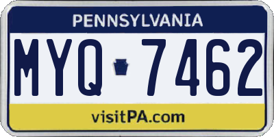 PA license plate MYQ7462