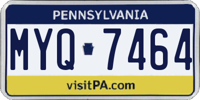 PA license plate MYQ7464