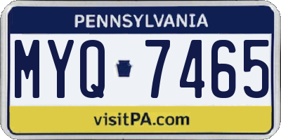 PA license plate MYQ7465