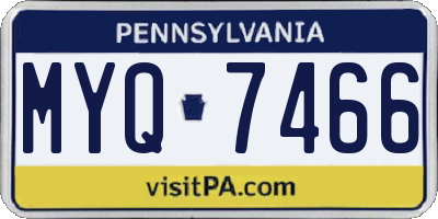 PA license plate MYQ7466