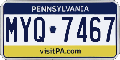 PA license plate MYQ7467