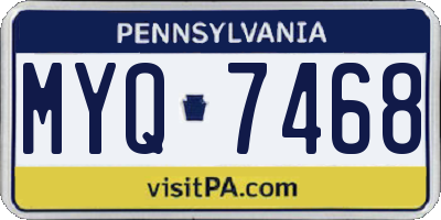 PA license plate MYQ7468