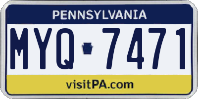 PA license plate MYQ7471