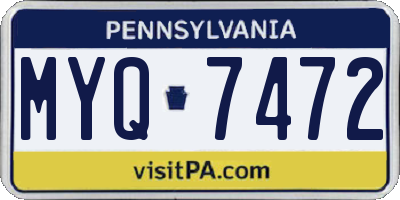 PA license plate MYQ7472