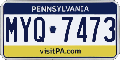 PA license plate MYQ7473