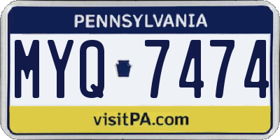 PA license plate MYQ7474