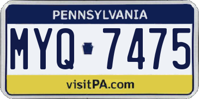 PA license plate MYQ7475