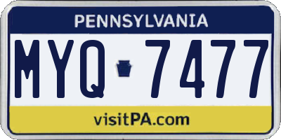 PA license plate MYQ7477