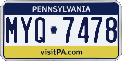 PA license plate MYQ7478