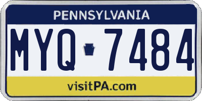 PA license plate MYQ7484