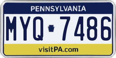 PA license plate MYQ7486