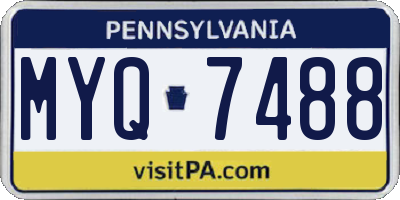 PA license plate MYQ7488