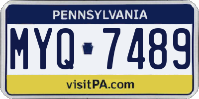 PA license plate MYQ7489