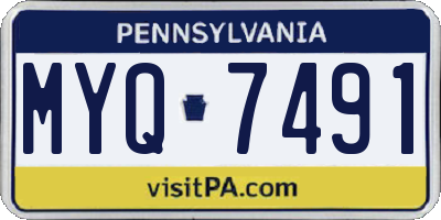 PA license plate MYQ7491