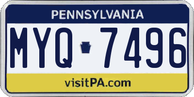 PA license plate MYQ7496