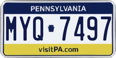 PA license plate MYQ7497