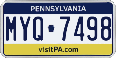 PA license plate MYQ7498