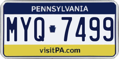 PA license plate MYQ7499