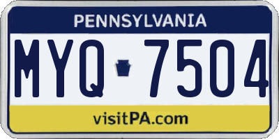 PA license plate MYQ7504