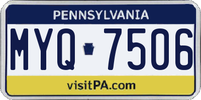 PA license plate MYQ7506