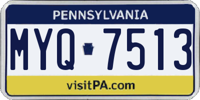 PA license plate MYQ7513