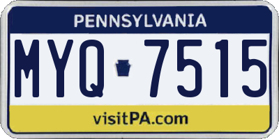 PA license plate MYQ7515