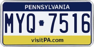 PA license plate MYQ7516