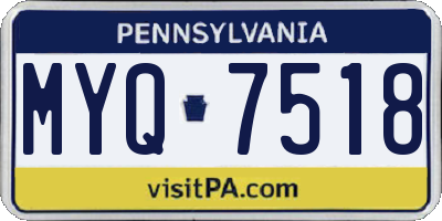 PA license plate MYQ7518