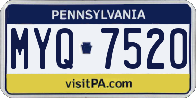 PA license plate MYQ7520