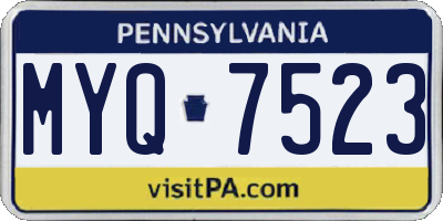 PA license plate MYQ7523