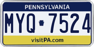 PA license plate MYQ7524