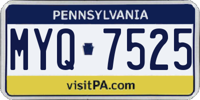 PA license plate MYQ7525