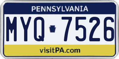 PA license plate MYQ7526