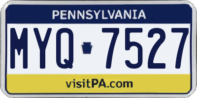 PA license plate MYQ7527