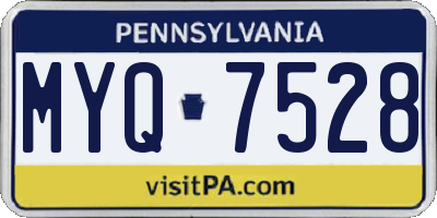 PA license plate MYQ7528