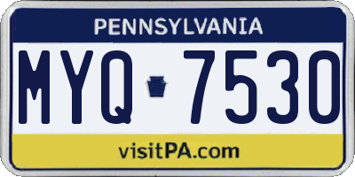 PA license plate MYQ7530