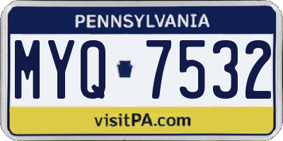 PA license plate MYQ7532