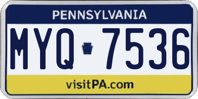PA license plate MYQ7536