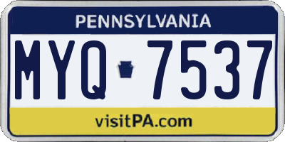 PA license plate MYQ7537