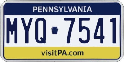 PA license plate MYQ7541