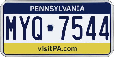 PA license plate MYQ7544