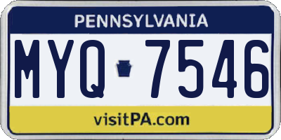 PA license plate MYQ7546
